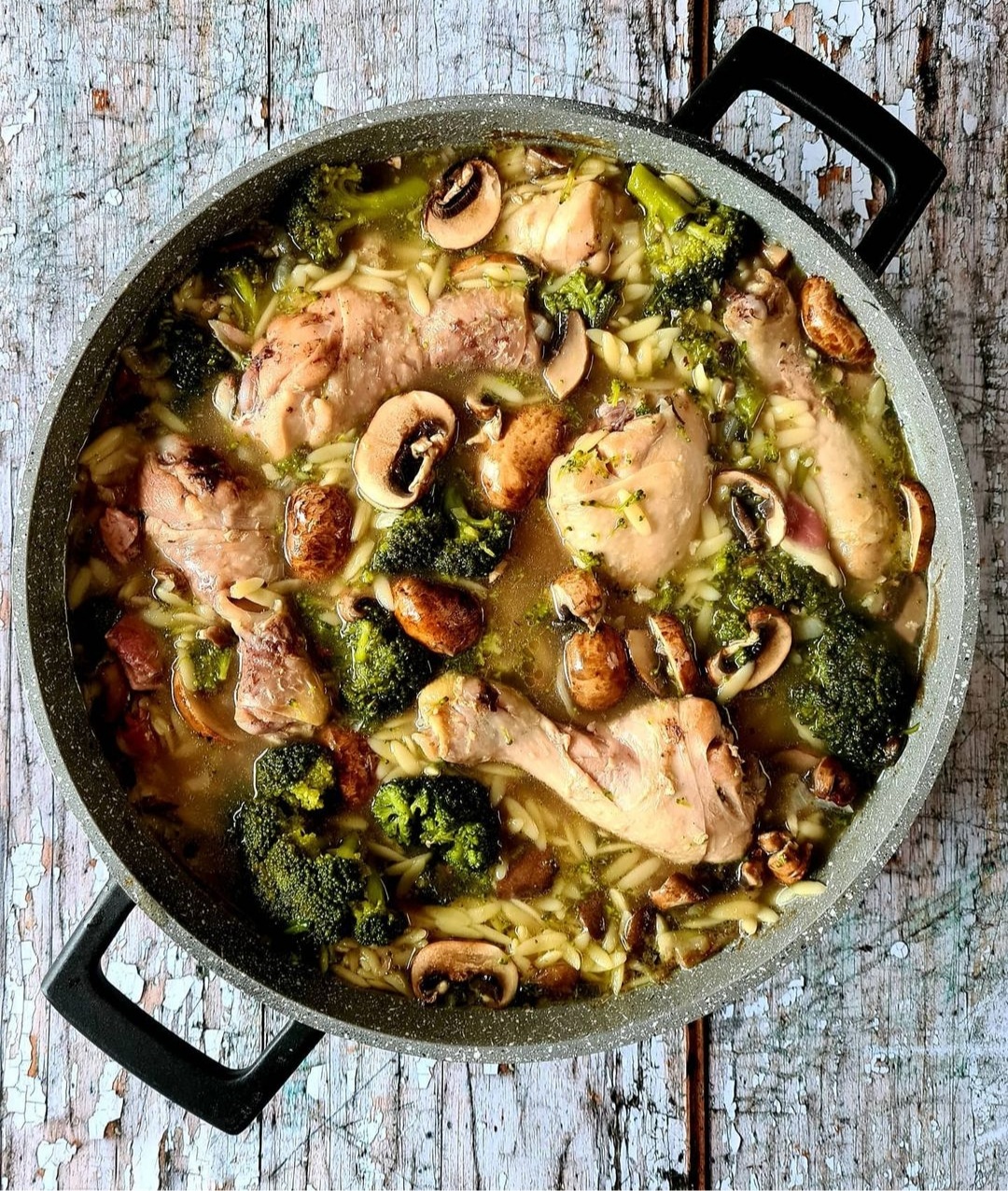 Chicken, Orzo and Vegetable Broth At Dad's Table