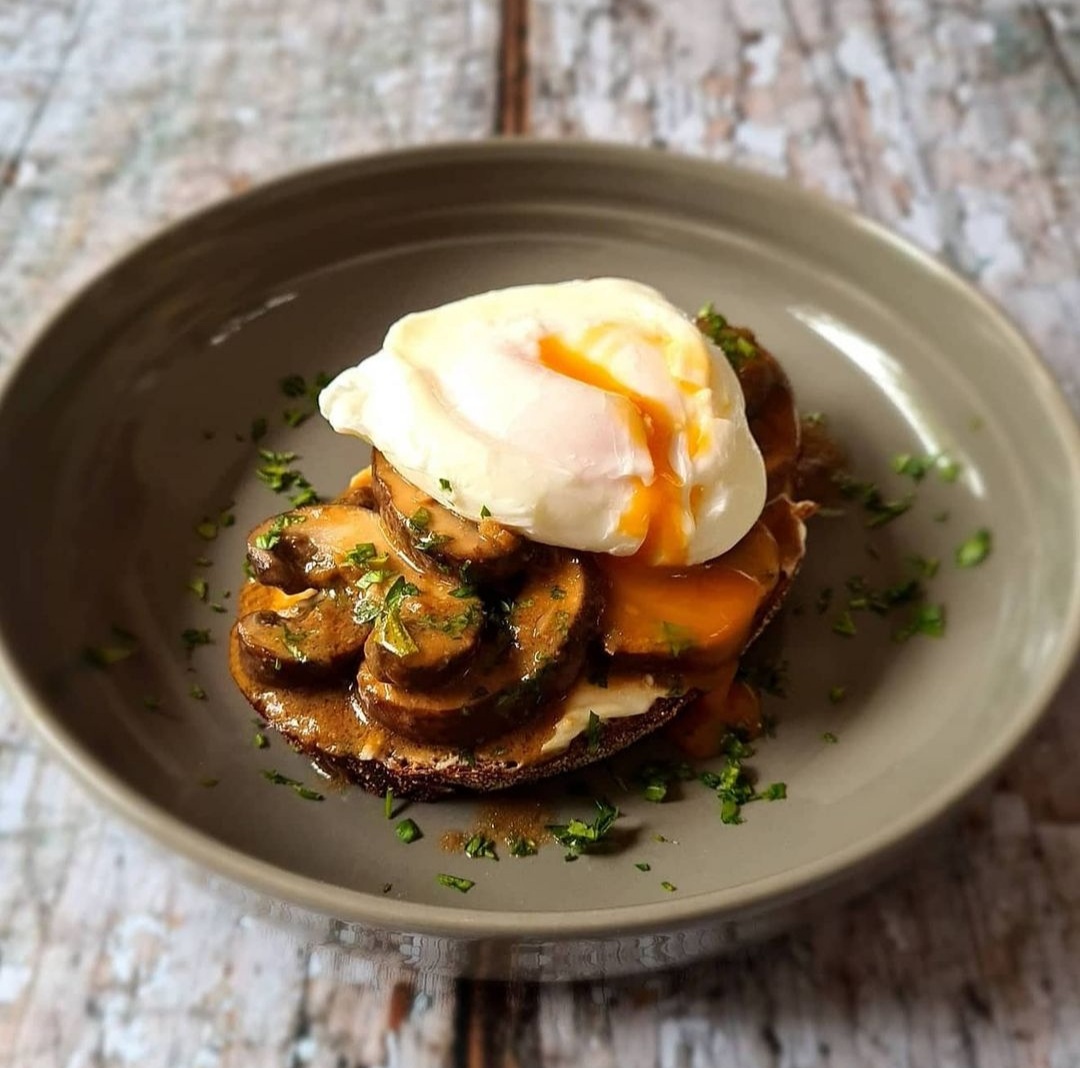 Umami Mushrooms and Poached Eggs on Toast At Dad's Table